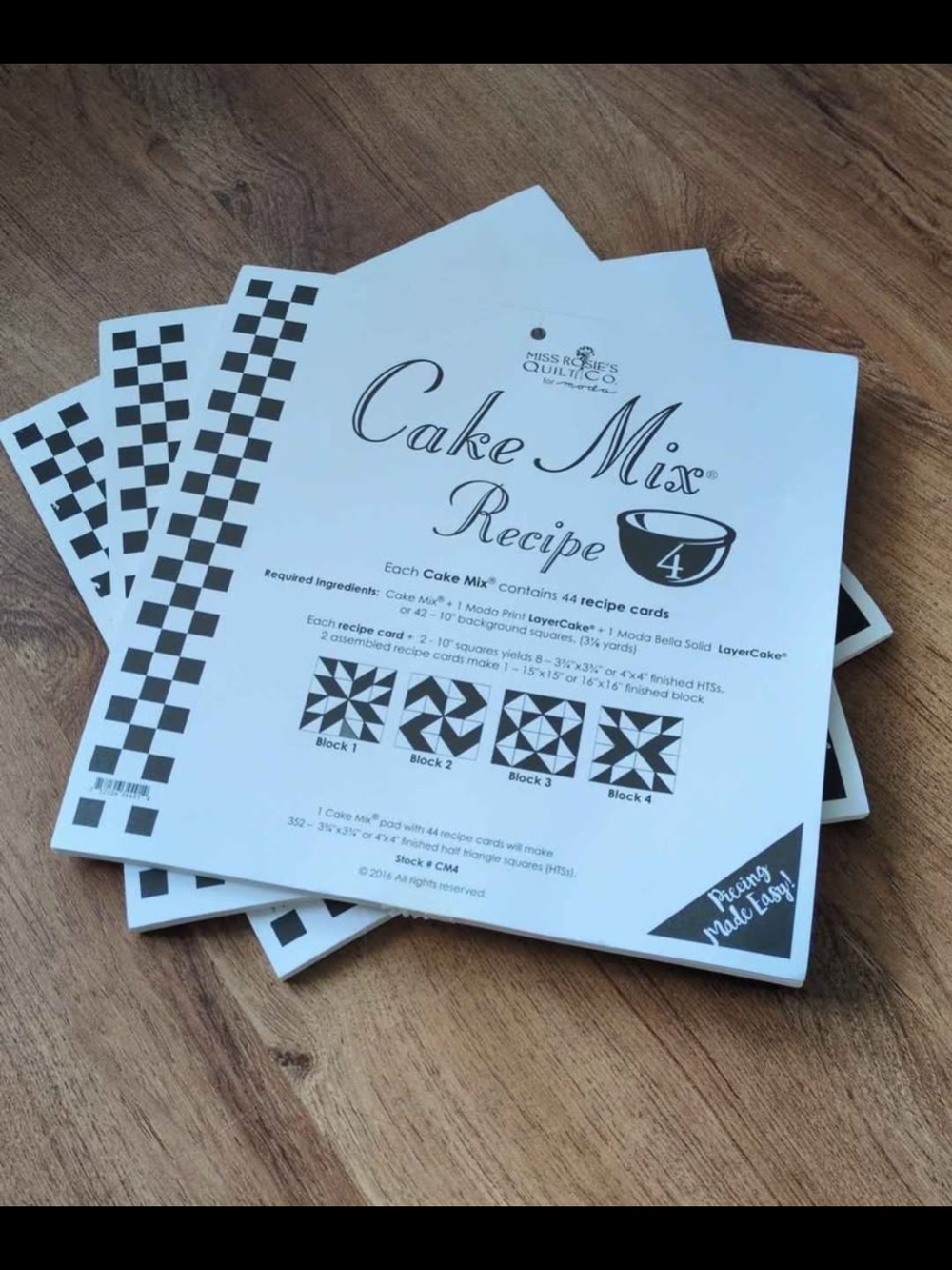 Cake Mix Recipe Quilt Pattern Booklets - White Covers